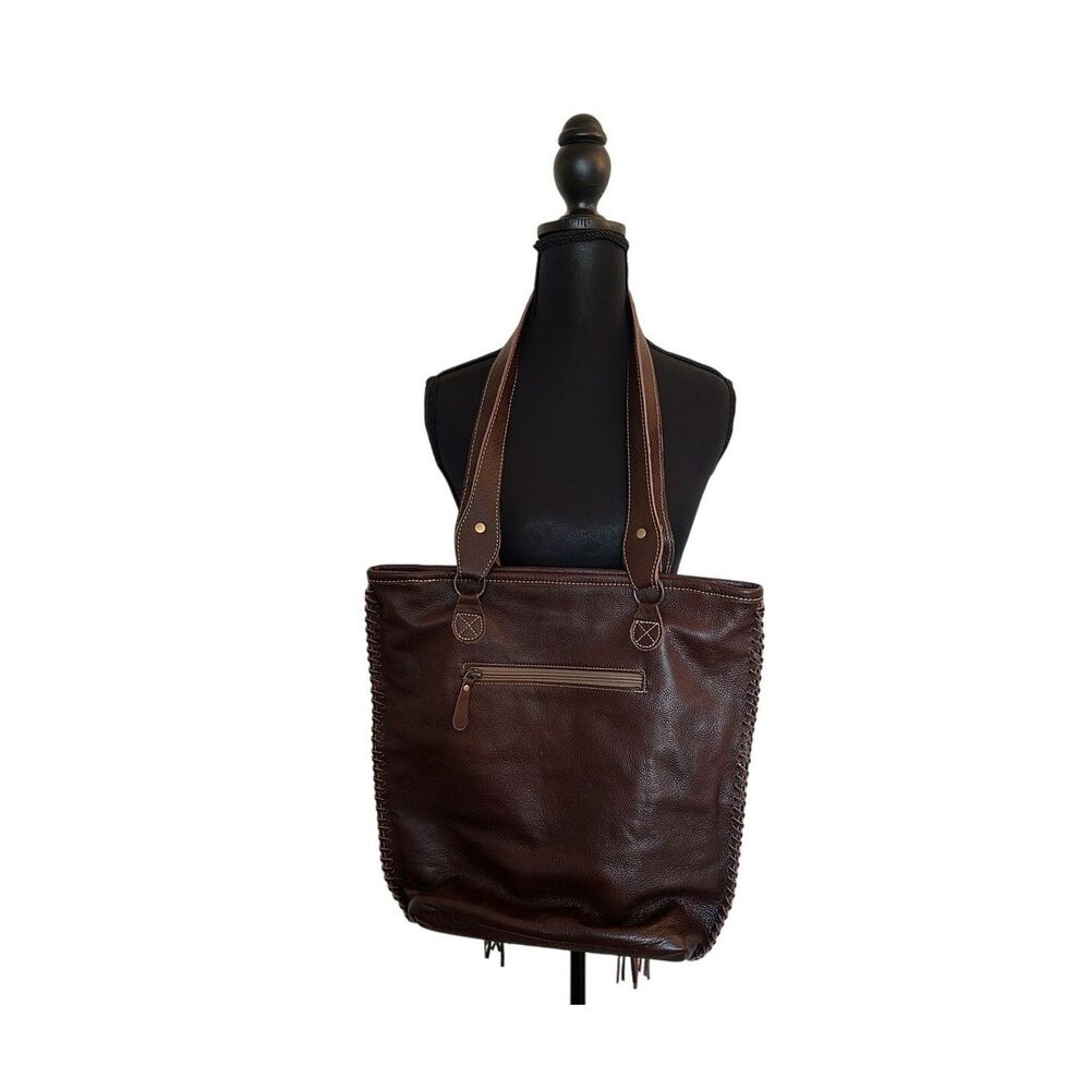 Myra Bag NWT Beautiful Handcrafted "Ferric” Fur & Emboss-Leather Handbag - Picture 13 of 14
